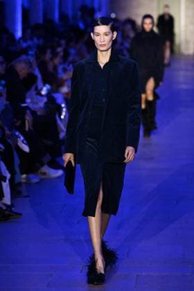 PFW Akris Runway A model walks the runway during the Akris Womenswear Fall Winter 2025-2026 show as part of Paris Fashion Week in Paris, France on March 09, 2025. Photo by Aurore Marechal ABACAPRESS.COM Paris France  Copyright: xMarechalxAurore ABACAx