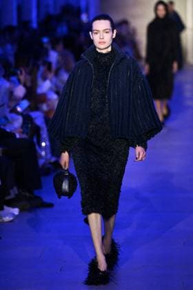 PFW Akris Runway A model walks the runway during the Akris Womenswear Fall Winter 2025-2026 show as part of Paris Fashion Week in Paris, France on March 09, 2025. Photo by Aurore Marechal ABACAPRESS.COM Paris France  Copyright: xMarechalxAurore ABACAx