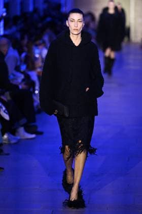 PFW Akris Runway A model walks the runway during the Akris Womenswear Fall Winter 2025-2026 show as part of Paris Fashion Week in Paris, France on March 09, 2025. Photo by Aurore Marechal ABACAPRESS.COM Paris France  Copyright: xMarechalxAurore ABACAx