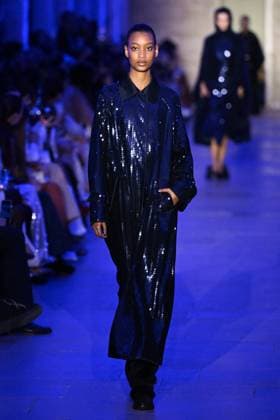 PFW Akris Runway A model walks the runway during the Akris Womenswear Fall Winter 2025-2026 show as part of Paris Fashion Week in Paris, France on March 09, 2025. Photo by Aurore Marechal ABACAPRESS.COM Paris France  Copyright: xMarechalxAurore ABACAx