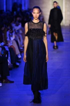 PFW Akris Runway A model walks the runway during the Akris Womenswear Fall Winter 2025-2026 show as part of Paris Fashion Week in Paris, France on March 09, 2025. Photo by Aurore Marechal ABACAPRESS.COM Paris France  Copyright: xMarechalxAurore ABACAx