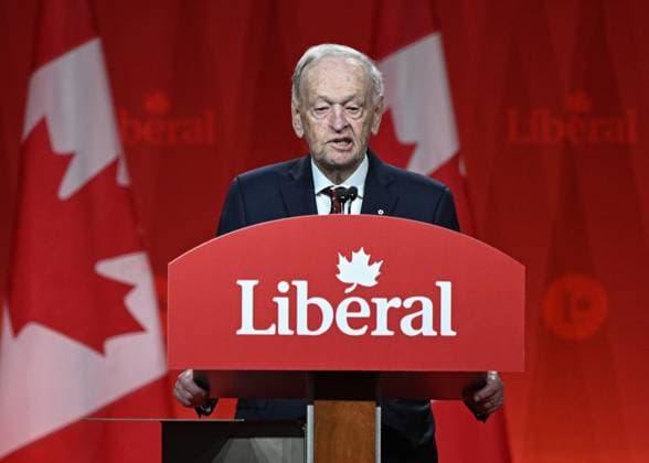 2025 Liberal Leadership Election Results Announcement In Ottawa OTTAWA, CANADA MARCH 9: Former Prime Minister Jean Chretien (age 91 years) addresses the audience during the 2025 Liberal Leadership results announcement event at Rogers Centre, in Ottawa, Ontario, Canada, on March 9, 2025. Ottawa Canada  Copyright: xArturxWidakx originalFilename: widak-2025libe250309_nphzL.jpg