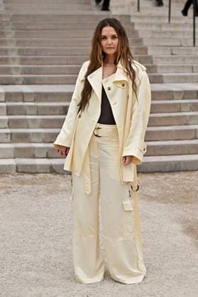 PFW Zimmerman Outside Arrivals Katie Holmes arriving at Zimmerman show during Paris Fashion Week in Paris, France on March 10, 2025. Photo by Julien Reynaud APS-Medias ABACAPRESS.COM Paris France  Copyright: xReynaudxJulien APS-Medias ABACAx