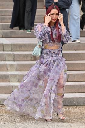 PFW Zimmerman Outside Arrivals Heart Evangelista arriving at Zimmerman show during Paris Fashion Week in Paris, France on March 10, 2025. Photo by Julien Reynaud APS-Medias ABACAPRESS.COM Paris France  Copyright: xReynaudxJulien APS-Medias ABACAx