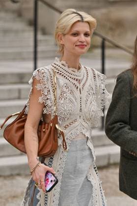 PFW Zimmerman Outside Arrivals Pixie Geldof arriving at Zimmerman show during Paris Fashion Week in Paris, France on March 10, 2025. Photo by Julien Reynaud APS-Medias ABACAPRESS.COM Paris France  Copyright: xReynaudxJulien APS-Medias ABACAx