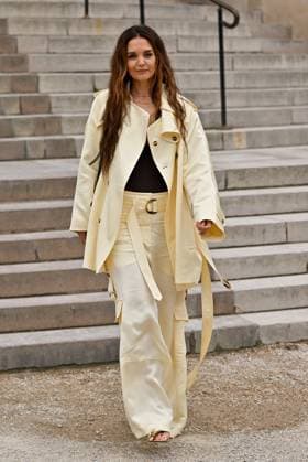 PFW Zimmerman Outside Arrivals Katie Holmes arriving at Zimmerman show during Paris Fashion Week in Paris, France on March 10, 2025. Photo by Julien Reynaud APS-Medias ABACAPRESS.COM Paris France  Copyright: xReynaudxJulien APS-Medias ABACAx