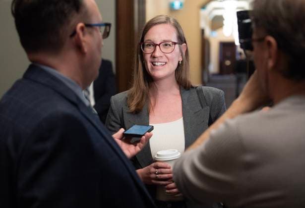 March 10, 2025, Ottawa, On, Canada: Liberal MP for Burlington Karina Gould speaks with media as she makes her way to a caucus meeting on Monday, March 10, 2025 in Ottawa. Ottawa Canada  - ZUMAc35_ 20250310_zaf_c35_043 Copyright: xAdrianxWyldx