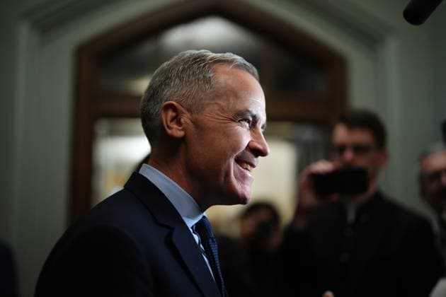 March 10, 2025, Ottawa, On, Canada: Liberal Leader Mark Carney talks to media as he leaves a caucus meeting in Ottawa, Monday, March 10, 2025. Ottawa Canada  - ZUMAc35_ 20250310_zaf_c35_068 Copyright: xSeanxKilpatrickx
