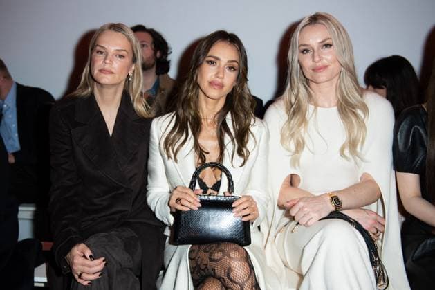 PFW Gabriela Hearst Front Row Kelly Sawyer Patricof, Jessica Alba and Lindsey Vonn attending the Gabriela Hearst Womenswear Fall Winter 2025-2026 show as part of Paris Fashion Week in Paris, France on March 10, 2025. Photo by Aurore Marechal ABACAPRESS.COM Paris France  Copyright: xMarechalxAurore ABACAx