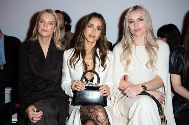 PFW Gabriela Hearst Front Row Kelly Sawyer Patricof, Jessica Alba and Lindsey Vonn attending the Gabriela Hearst Womenswear Fall Winter 2025-2026 show as part of Paris Fashion Week in Paris, France on March 10, 2025. Photo by Aurore Marechal ABACAPRESS.COM Paris France  Copyright: xMarechalxAurore ABACAx