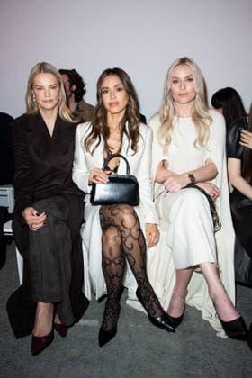PFW Gabriela Hearst Front Row Kelly Sawyer Patricof, Jessica Alba and Lindsey Vonn attending the Gabriela Hearst Womenswear Fall Winter 2025-2026 show as part of Paris Fashion Week in Paris, France on March 10, 2025. Photo by Aurore Marechal ABACAPRESS.COM Paris France  Copyright: xMarechalxAurore ABACAx