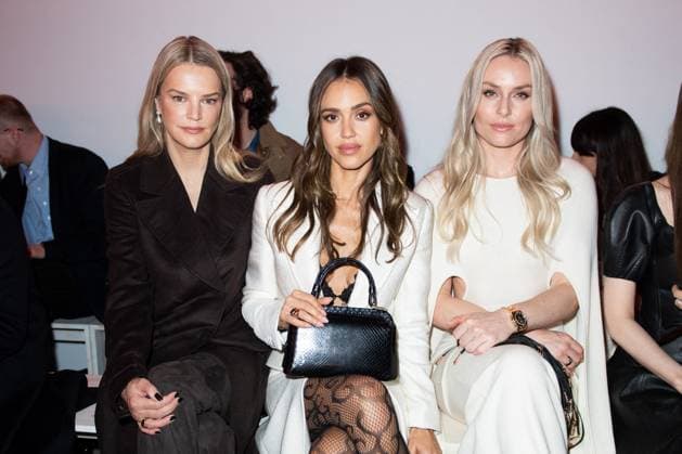 PFW Gabriela Hearst Front Row Kelly Sawyer Patricof, Jessica Alba and Lindsey Vonn attending the Gabriela Hearst Womenswear Fall Winter 2025-2026 show as part of Paris Fashion Week in Paris, France on March 10, 2025. Photo by Aurore Marechal ABACAPRESS.COM Paris France  Copyright: xMarechalxAurore ABACAx