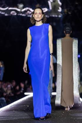 PFW - Pierre Cardin Runway A model walks the runway during Pierre Cardin Womenswear Fall Winter 2025-2026 show as part of Paris Fashion Week on March 10, 2025 in Paris, France. Photo by Nasser Berzane ABACAPRESS.COM Paris France  Copyright: xBerzanexNasser ABACAx