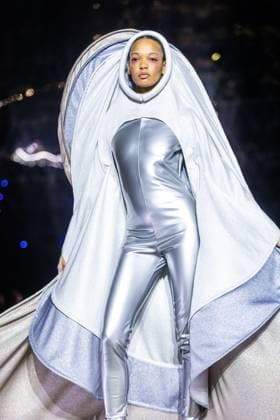 PFW - Pierre Cardin Runway A model walks the runway during Pierre Cardin Womenswear Fall Winter 2025-2026 show as part of Paris Fashion Week on March 10, 2025 in Paris, France. Photo by Nasser Berzane ABACAPRESS.COM Paris France  Copyright: xBerzanexNasser ABACAx