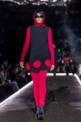PFW - Pierre Cardin Runway A model walks the runway during Pierre Cardin Womenswear Fall Winter 2025-2026 show as part of Paris Fashion Week on March 10, 2025 in Paris, France. Photo by Nasser Berzane ABACAPRESS.COM Paris France  Copyright: xBerzanexNasser ABACAx