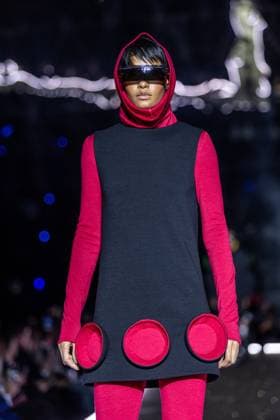 PFW - Pierre Cardin Runway A model walks the runway during Pierre Cardin Womenswear Fall Winter 2025-2026 show as part of Paris Fashion Week on March 10, 2025 in Paris, France. Photo by Nasser Berzane ABACAPRESS.COM Paris France  Copyright: xBerzanexNasser ABACAx