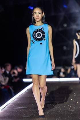 PFW - Pierre Cardin Runway A model walks the runway during Pierre Cardin Womenswear Fall Winter 2025-2026 show as part of Paris Fashion Week on March 10, 2025 in Paris, France. Photo by Nasser Berzane ABACAPRESS.COM Paris France  Copyright: xBerzanexNasser ABACAx