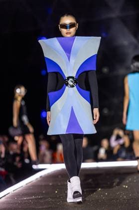 PFW - Pierre Cardin Runway A model walks the runway during Pierre Cardin Womenswear Fall Winter 2025-2026 show as part of Paris Fashion Week on March 10, 2025 in Paris, France. Photo by Nasser Berzane ABACAPRESS.COM Paris France  Copyright: xBerzanexNasser ABACAx