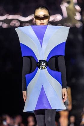 PFW - Pierre Cardin Runway A model walks the runway during Pierre Cardin Womenswear Fall Winter 2025-2026 show as part of Paris Fashion Week on March 10, 2025 in Paris, France. Photo by Nasser Berzane ABACAPRESS.COM Paris France  Copyright: xBerzanexNasser ABACAx