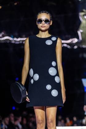 PFW - Pierre Cardin Runway A model walks the runway during Pierre Cardin Womenswear Fall Winter 2025-2026 show as part of Paris Fashion Week on March 10, 2025 in Paris, France. Photo by Nasser Berzane ABACAPRESS.COM Paris France  Copyright: xBerzanexNasser ABACAx
