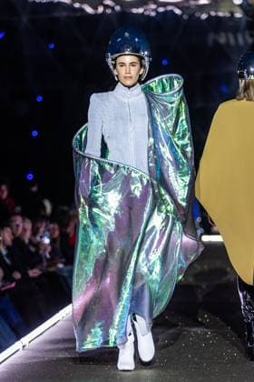 PFW - Pierre Cardin Runway A model walks the runway during Pierre Cardin Womenswear Fall Winter 2025-2026 show as part of Paris Fashion Week on March 10, 2025 in Paris, France. Photo by Nasser Berzane ABACAPRESS.COM Paris France  Copyright: xBerzanexNasser ABACAx