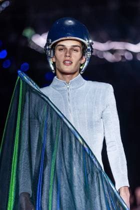 PFW - Pierre Cardin Runway A model walks the runway during Pierre Cardin Womenswear Fall Winter 2025-2026 show as part of Paris Fashion Week on March 10, 2025 in Paris, France. Photo by Nasser Berzane ABACAPRESS.COM Paris France  Copyright: xBerzanexNasser ABACAx