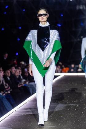 PFW - Pierre Cardin Runway A model walks the runway during Pierre Cardin Womenswear Fall Winter 2025-2026 show as part of Paris Fashion Week on March 10, 2025 in Paris, France. Photo by Nasser Berzane ABACAPRESS.COM Paris France  Copyright: xBerzanexNasser ABACAx