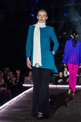PFW - Pierre Cardin Runway A model walks the runway during Pierre Cardin Womenswear Fall Winter 2025-2026 show as part of Paris Fashion Week on March 10, 2025 in Paris, France. Photo by Nasser Berzane ABACAPRESS.COM Paris France  Copyright: xBerzanexNasser ABACAx