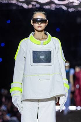 PFW - Pierre Cardin Runway A model walks the runway during Pierre Cardin Womenswear Fall Winter 2025-2026 show as part of Paris Fashion Week on March 10, 2025 in Paris, France. Photo by Nasser Berzane ABACAPRESS.COM Paris France  Copyright: xBerzanexNasser ABACAx