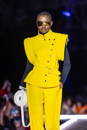PFW - Pierre Cardin Runway A model walks the runway during Pierre Cardin Womenswear Fall Winter 2025-2026 show as part of Paris Fashion Week on March 10, 2025 in Paris, France. Photo by Nasser Berzane ABACAPRESS.COM Paris France  Copyright: xBerzanexNasser ABACAx