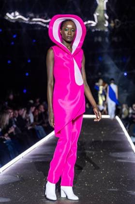 PFW - Pierre Cardin Runway A model walks the runway during Pierre Cardin Womenswear Fall Winter 2025-2026 show as part of Paris Fashion Week on March 10, 2025 in Paris, France. Photo by Nasser Berzane ABACAPRESS.COM Paris France  Copyright: xBerzanexNasser ABACAx