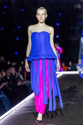 PFW - Pierre Cardin Runway A model walks the runway during Pierre Cardin Womenswear Fall Winter 2025-2026 show as part of Paris Fashion Week on March 10, 2025 in Paris, France. Photo by Nasser Berzane ABACAPRESS.COM Paris France  Copyright: xBerzanexNasser ABACAx