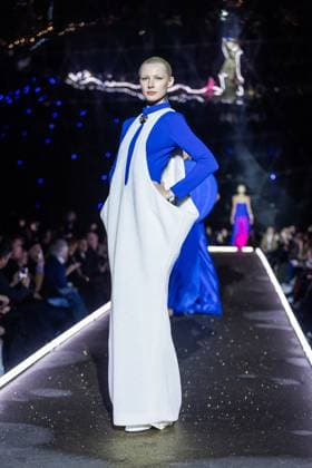 PFW - Pierre Cardin Runway A model walks the runway during Pierre Cardin Womenswear Fall Winter 2025-2026 show as part of Paris Fashion Week on March 10, 2025 in Paris, France. Photo by Nasser Berzane ABACAPRESS.COM Paris France  Copyright: xBerzanexNasser ABACAx