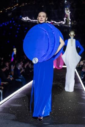 PFW - Pierre Cardin Runway A model walks the runway during Pierre Cardin Womenswear Fall Winter 2025-2026 show as part of Paris Fashion Week on March 10, 2025 in Paris, France. Photo by Nasser Berzane ABACAPRESS.COM Paris France  Copyright: xBerzanexNasser ABACAx