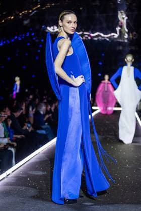 PFW - Pierre Cardin Runway A model walks the runway during Pierre Cardin Womenswear Fall Winter 2025-2026 show as part of Paris Fashion Week on March 10, 2025 in Paris, France. Photo by Nasser Berzane ABACAPRESS.COM Paris France  Copyright: xBerzanexNasser ABACAx