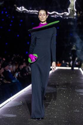 PFW - Pierre Cardin Runway A model walks the runway during Pierre Cardin Womenswear Fall Winter 2025-2026 show as part of Paris Fashion Week on March 10, 2025 in Paris, France. Photo by Nasser Berzane ABACAPRESS.COM Paris France  Copyright: xBerzanexNasser ABACAx