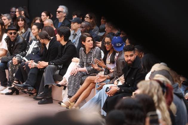 PFW - Chanel Front Row Charlotte Casiraghi and Naomie Campbelle during Chanel Womenswear Fall Winter 2025-2026 show as part of Paris Fashion Week in Paris, France on March 11, 2025. Photo by Jerome Domine ABACAPRESS.COM Paris Ile-de-France France  Copyright: xDominexJerome ABACAx