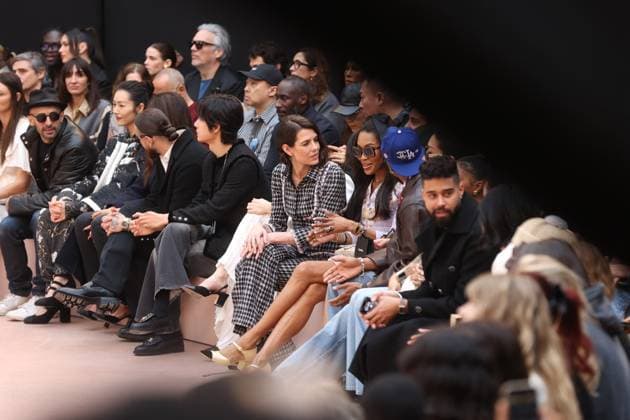 PFW - Chanel Front Row Charlotte Casiraghi and Naomie Campbelle during Chanel Womenswear Fall Winter 2025-2026 show as part of Paris Fashion Week in Paris, France on March 11, 2025. Photo by Jerome Domine ABACAPRESS.COM Paris Ile-de-France France  Copyright: xDominexJerome ABACAx