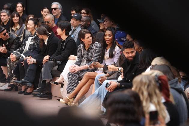 PFW - Chanel Front Row Charlotte Casiraghi and Naomie Campbelle during Chanel Womenswear Fall Winter 2025-2026 show as part of Paris Fashion Week in Paris, France on March 11, 2025. Photo by Jerome Domine ABACAPRESS.COM Paris Ile-de-France France  Copyright: xDominexJerome ABACAx