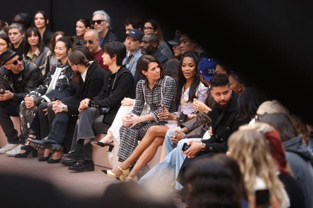 PFW - Chanel Front Row Charlotte Casiraghi and Naomie Campbelle during Chanel Womenswear Fall Winter 2025-2026 show as part of Paris Fashion Week in Paris, France on March 11, 2025. Photo by Jerome Domine ABACAPRESS.COM Paris Ile-de-France France  Copyright: xDominexJerome ABACAx