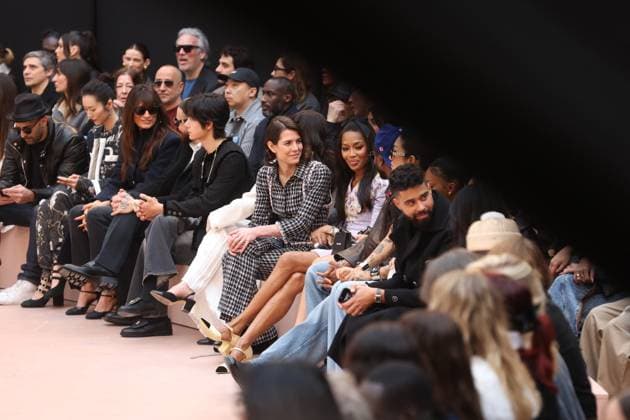PFW - Chanel Front Row Charlotte Casiraghi and Naomie Campbelle during Chanel Womenswear Fall Winter 2025-2026 show as part of Paris Fashion Week in Paris, France on March 11, 2025. Photo by Jerome Domine ABACAPRESS.COM Paris Ile-de-France France  Copyright: xDominexJerome ABACAx