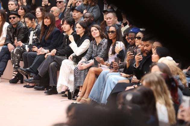 PFW - Chanel Front Row Charlotte Casiraghi and Naomie Campbelle during Chanel Womenswear Fall Winter 2025-2026 show as part of Paris Fashion Week in Paris, France on March 11, 2025. Photo by Jerome Domine ABACAPRESS.COM Paris Ile-de-France France  Copyright: xDominexJerome ABACAx