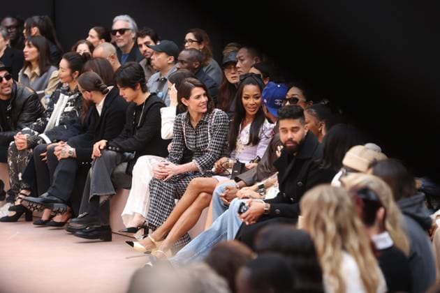 PFW Chanel Front Row Charlotte Casiraghi and Naomi Campbell attending the Chanel Womenswear Fall Winter 2025-2026 show as part of Paris Fashion Week in Paris on March 10, 2025, France. Photo by Jerome Domine ABACAPRESS.COM  Copyright: xDominexJerome ABACAx
