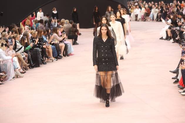 PFW Chanel Runway Models walk the runway during the Chanel Womenswear Fall Winter 2025-2026 show as part of Paris Fashion Week in Paris on March 10, 2025, France. Photo by Jerome Domine ABACAPRESS.COM  Copyright: xDominexJerome ABACAx