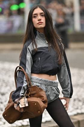 PFW Miu Miu Outside Arrivals Guest arriving at Miu Miu show during Paris Fashion Week in Paris, France on March 11, 2025. Photo by Julien Reynaud APS-Medias ABACAPRESS.COM Paris France  Copyright: xReynaudxJulien APS-Medias ABACAx