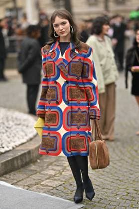 PFW Miu Miu Outside Arrivals Guest arriving at Miu Miu show during Paris Fashion Week in Paris, France on March 11, 2025. Photo by Julien Reynaud APS-Medias ABACAPRESS.COM Paris France  Copyright: xReynaudxJulien APS-Medias ABACAx