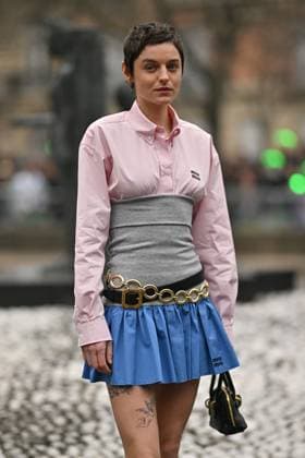 PFW Miu Miu Outside Arrivals Emma Corrin arriving at Miu Miu show during Paris Fashion Week in Paris, France on March 11, 2025. Photo by Julien Reynaud APS-Medias ABACAPRESS.COM Paris France  Copyright: xReynaudxJulien APS-Medias ABACAx