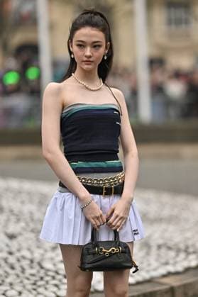 PFW Miu Miu Outside Arrivals Ella Gross arriving at Miu Miu show during Paris Fashion Week in Paris, France on March 11, 2025. Photo by Julien Reynaud APS-Medias ABACAPRESS.COM Paris France  Copyright: xReynaudxJulien APS-Medias ABACAx