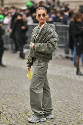 PFW Miu Miu Outside Arrivals Guest arriving at Miu Miu show during Paris Fashion Week in Paris, France on March 11, 2025. Photo by Julien Reynaud APS-Medias ABACAPRESS.COM Paris France  Copyright: xReynaudxJulien APS-Medias ABACAx