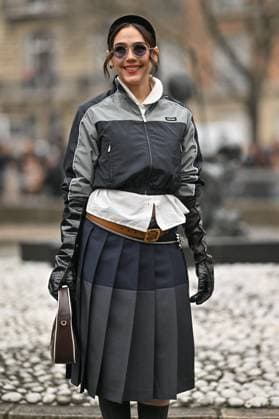 PFW Miu Miu Outside Arrivals Araya Hargate arriving at Miu Miu show during Paris Fashion Week in Paris, France on March 11, 2025. Photo by Julien Reynaud APS-Medias ABACAPRESS.COM Paris France  Copyright: xReynaudxJulien APS-Medias ABACAx